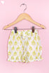 Cotton Frock & Shorts Set In Block Print